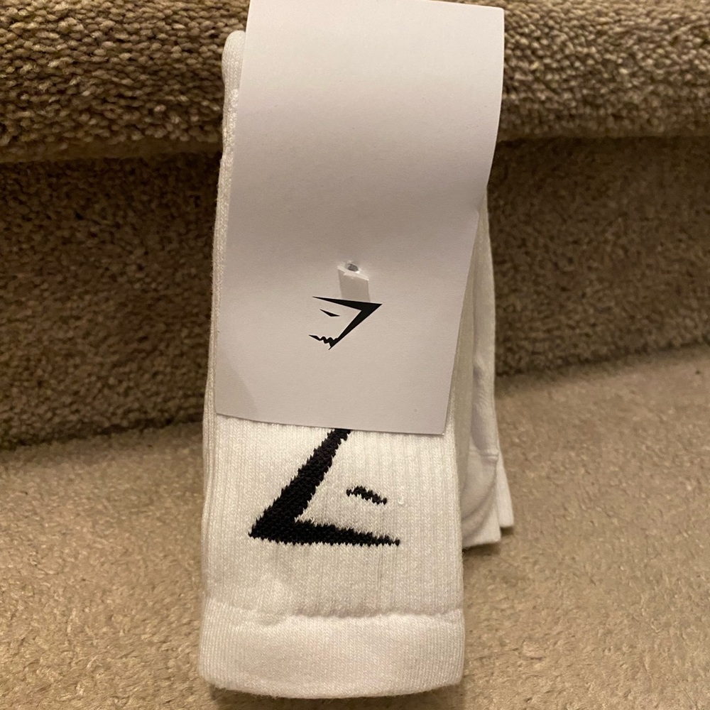Gymshark White and Black crew Athletic Socks